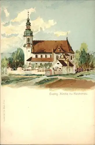 Insel Reichenau Kirche Kuenstlerkarte Kat. Reichenau