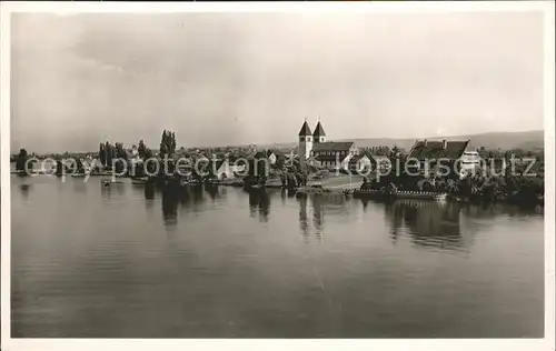 Insel Reichenau Blick vom See aus Muenster Kloster Kat. Reichenau