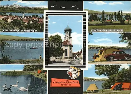 Allensbach Bodensee Camping Schweizer Alpen Insel Reichenau Schwan Ortspartie Kirche Wappen / Allensbach Bodensee /Konstanz LKR