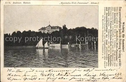 Insel Mainau Schloss Myrrholin Welt Panorama Album I Nr. 31 Kat. Konstanz