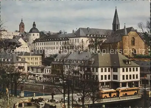 Siegen Westfalen Siegbruecke mit unterem Schloss und Martinikirche / Siegen /Siegen-Wittgenstein LKR