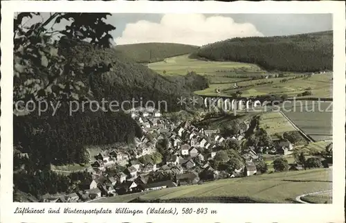 Willingen Sauerland Panorama mit Eisenbahnviadukt / Willingen (Upland) /Waldeck-Frankenberg LKR