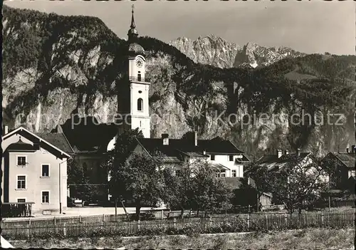 Kiefersfelden Kirche mit Kaisergebirg Kat. Kiefersfelden