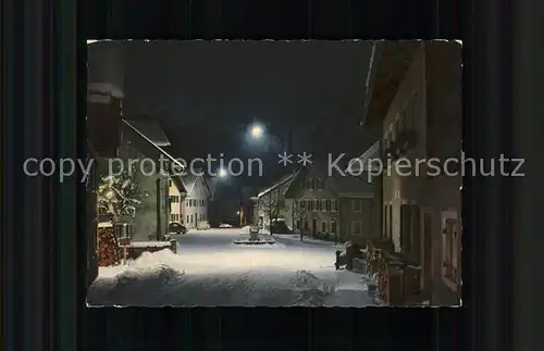 Garmisch Partenkirchen Floriansplatz bei Nacht im Schnee Kat. Garmisch Partenkirchen
