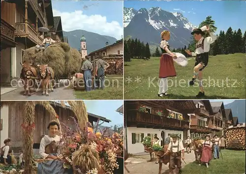 Garmisch Partenkirchen Heuernst Schuhplatteln Kuehe Kat. Garmisch Partenkirchen