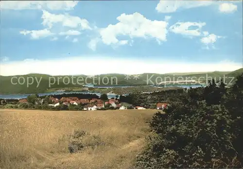 Bringhausen Panorama mit See Kat. Edertal
