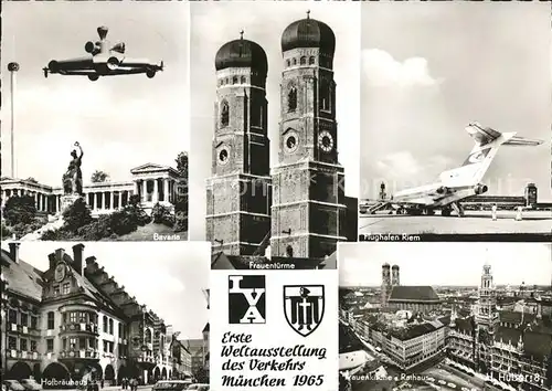 Muenchen Erste Welstausstellung des Verkehrs Bavaria Flughafen Riem Flugzeug Hofbraeuhaus  Kat. Muenchen