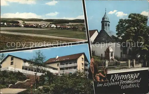 Rhenegge Gesamtansicht Kirche Eichhoernchen Kat. Diemelsee