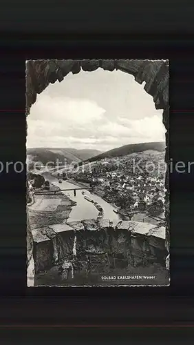 Bad Karlshafen Panorama Blick von der Burg Weserbergland Kat. Bad Karlshafen