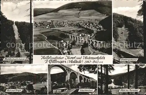 Willingen Sauerland Sprungschanze Schwimmbad Viadukt Stryck Kat. Willingen (Upland)