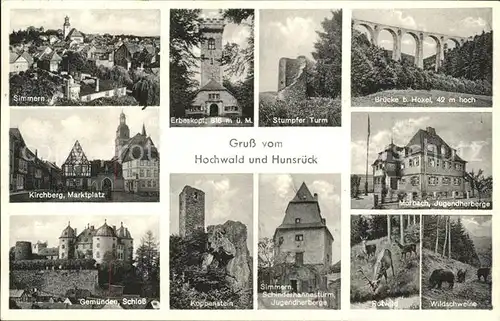 Simmern Hunsrueck Sehenswuerdigkeiten Hochwald Hunsrueck Viadukt Burg Schloss Kat. Simmern  Hunsrueck