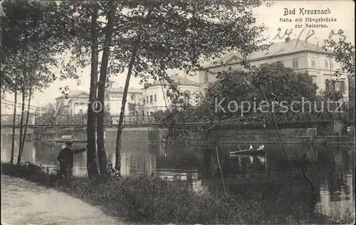 Bad Kreuznach Partie an der Nahe Haengebruecke Kaiserau Kat. Bad Kreuznach