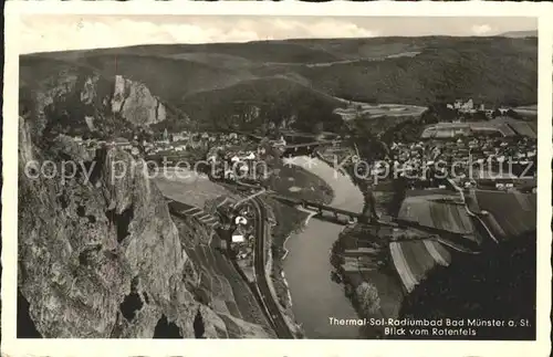 Bad Muenster Stein Ebernburg Blick vom Rotenfels Thermal Radium Solbad / Bad Muenster am Stein-Ebernburg /Bad Kreuznach LKR