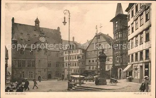 Marburg Lahn Markt Brunnen Kat. Marburg