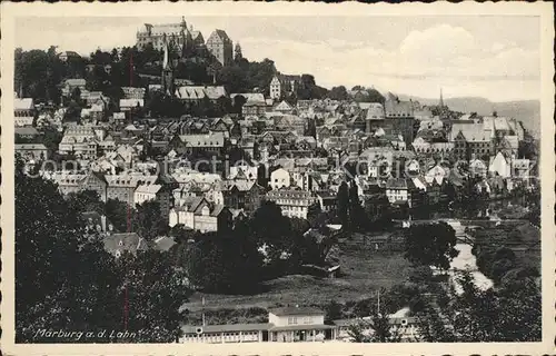 Marburg Lahn Stadtbild mit Schloss Kat. Marburg