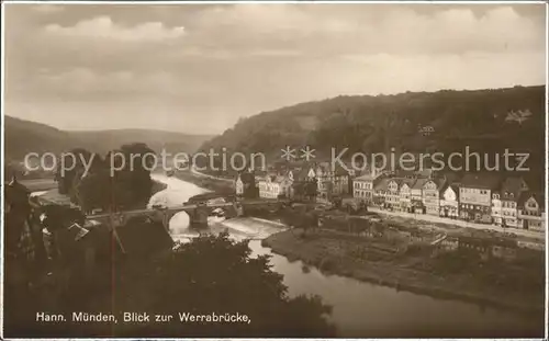 Hann. Muenden Blick zur Werrabruecke Bromsilber Kat. Hann. Muenden