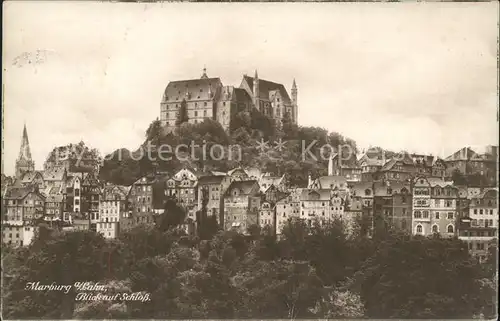 Marburg Lahn Altstadt mit Schloss Kat. Marburg