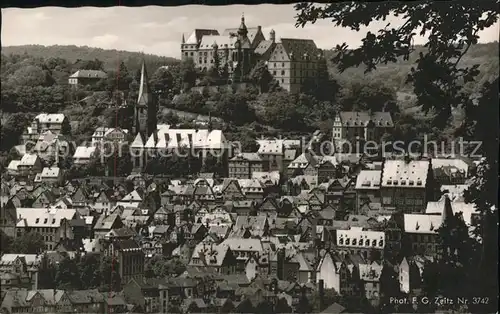 Marburg Lahn Altstadt mit Schloss Kat. Marburg