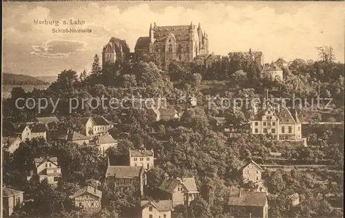 Marburg Lahn Blick zum Schloss Kat. Marburg