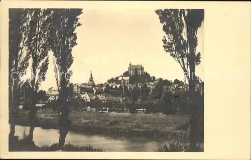 Marburg Lahn Blick vom Hochwasserdamm Schloss Kat. Marburg