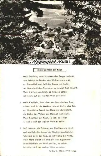 Appenfeld Gedicht Mein Doerflein am Knuell S. Reith Kat. Knuellwald