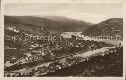 Bingerbrueck Rhein Panorama mit Nahemuendung Kat. Bingen am Rhein