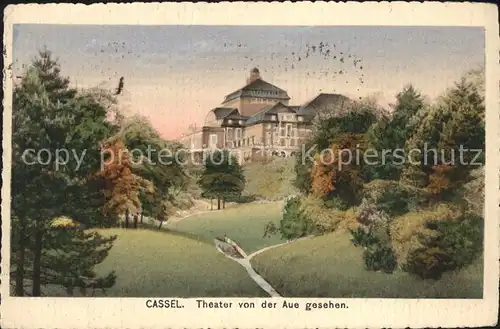 Kassel Theater Blick von der Aue Kat. Kassel