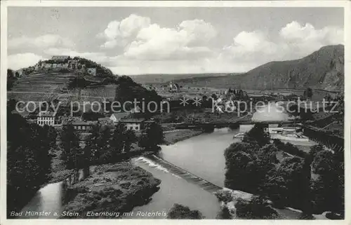 Bad Muenster Stein Ebernburg mit Ebernburg Nahe Wehr und Rotenfels / Bad Muenster am Stein-Ebernburg /Bad Kreuznach LKR