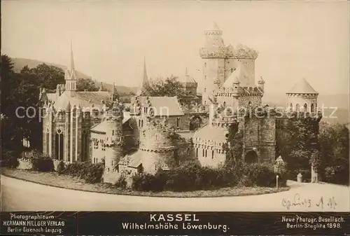 Wilhelmshoehe Kassel Loewenburg im Bergpark Die Welt in Photographien von J. Kuerschner Geschichte Kat. Kassel