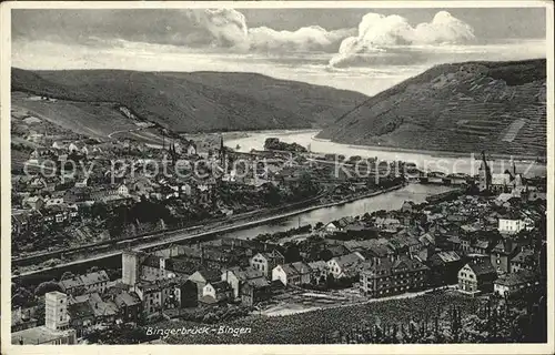 Bingerbrueck Rhein Gesamtansicht mit Nahemuendung Kat. Bingen am Rhein