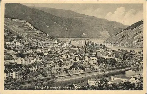 Bingerbrueck Rhein Gesamtansicht Nahemuendung Eisenbahn Kat. Bingen am Rhein