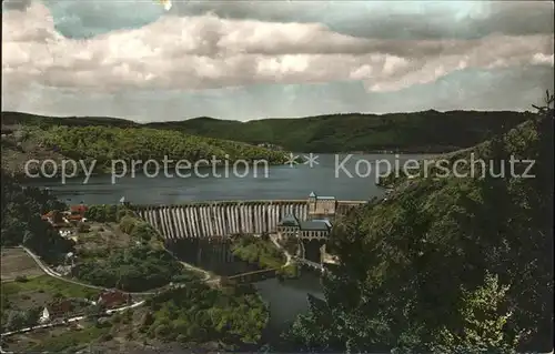 Edersee Sperrmauer Talsperre erbaut Anfang 20. Jhdt. Kat. Edertal