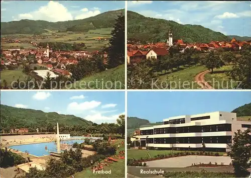 Kollnau Gesamtansicht Freibad Realschule Kat. Waldkirch