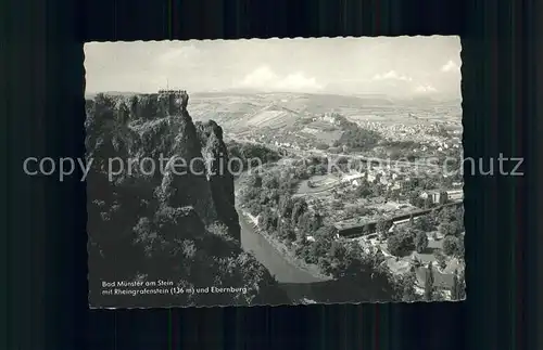 Bad Muenster Stein Ebernburg Panorama mit Rheingrafenstein und Ebernburg / Bad Muenster am Stein-Ebernburg /Bad Kreuznach LKR