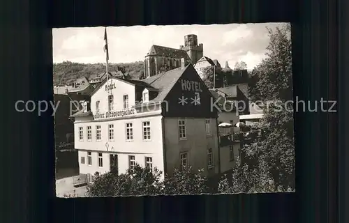 Oberwesel Rhein Hotel Goldner Pfropfenzieher Kirche / Oberwesel /Rhein-Hunsrueck-Kreis LKR