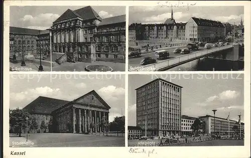 Kassel Rathaus Fuldabruecke Stadthalle Staendeplatz Kat. Kassel