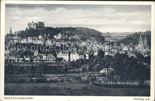 Marburg Lahn Stadtbild mit Schloss Serie Universitaetsstaedte Kat. Marburg