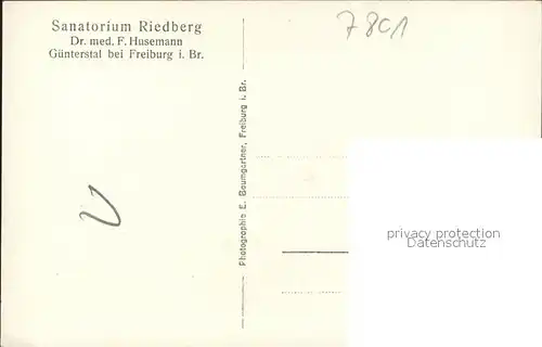 Guenterstal Freiburg Sanatorium Riedberg / Freiburg im Breisgau /Breisgau-Hochschwarzwald LKR
