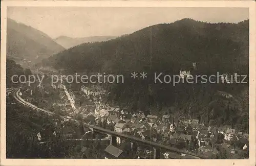 Hornberg Schwarzwald Ortsansicht Viadukt Kat. Hornberg