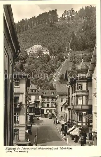 Wildbad Schwarzwald Uhlandstrasse mit Sommerberg Kat. Bad Wildbad