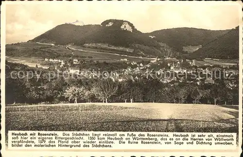 Heubach Wuerttemberg Panorama mit Ruine Rosenstein Kat. Heubach