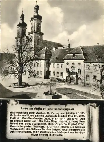 St Peter Schwarzwald Kirche und Kloster Kat. St. Peter