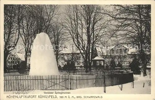 Koenigsfeld Schwarzwald Vereister Springbrunnen Kat. Koenigsfeld im Schwarzwald