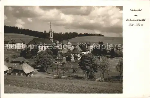 Schoenwald Schwarzwald Teilansicht Kirche Kat. Schoenwald im Schwarzwald