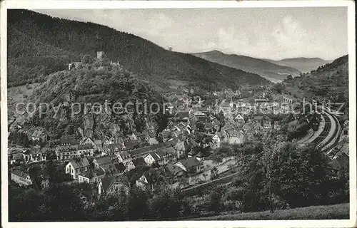 Hornberg Schwarzwald Panorama mit Burg Kat. Hornberg