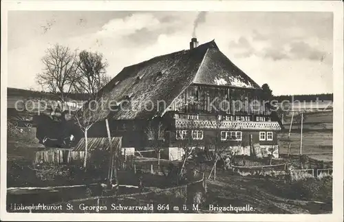 St Georgen Schwarzwald Brigachquelle Schwarzwaldhaus Kat. St. Georgen im Schwarzw.