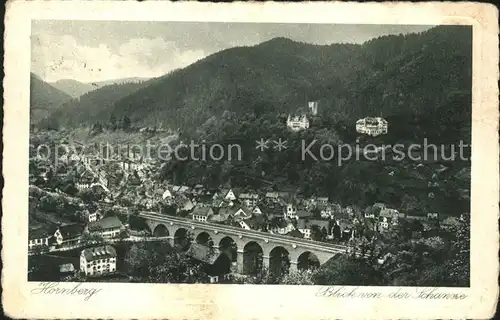 Hornberg Schwarzwald Ortsansicht mit Viadukt Kat. Hornberg