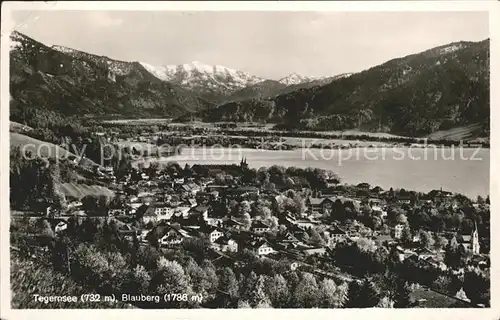 Tegernsee Panorama mit Blauberg Kat. Tegernsee