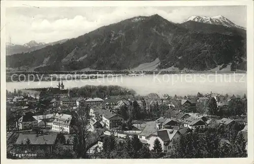 Tegernsee Panorama mit bayer Alpen Kat. Tegernsee