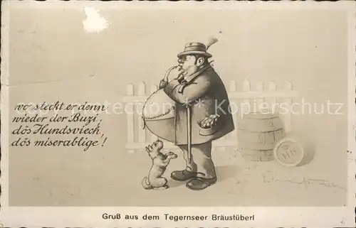 Tegernsee Tegernseer Braustueberl Karikatur Kat. Tegernsee